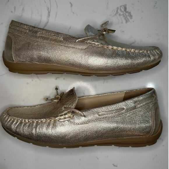 Ara Women’s Amarillo Women's Driving Moccasin Loafer, Metallic Platinum, Size 5 - Picture 1 of 7